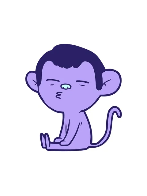 Spinning motion animation of suspicious monkey Video stock 324182067