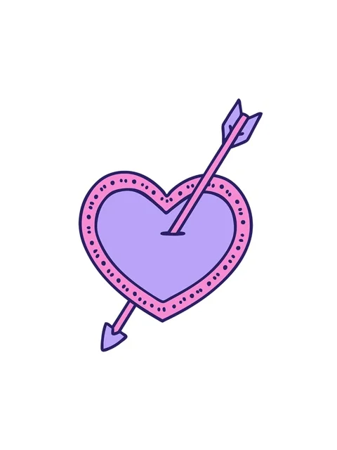 Spinning motion animation of tattoo style doodle of an arrow and heart Stock Footage 324072002