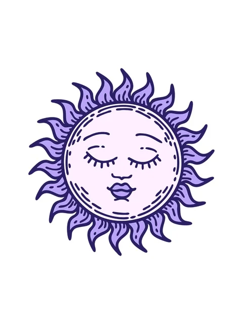 Spinning motion animation of a tattoo style image of a sun Stock Footage 324279341