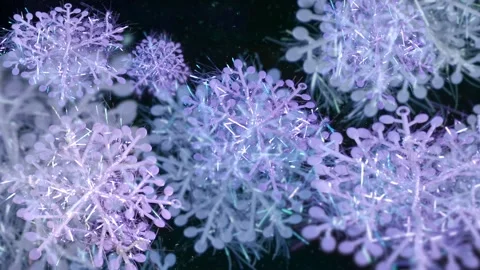 Spinning multi-colored snowflakes. Vídeos de archivo 155204039