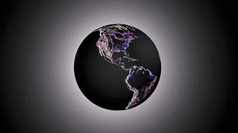 Spinning Neon Globe Stock Footage 49326443