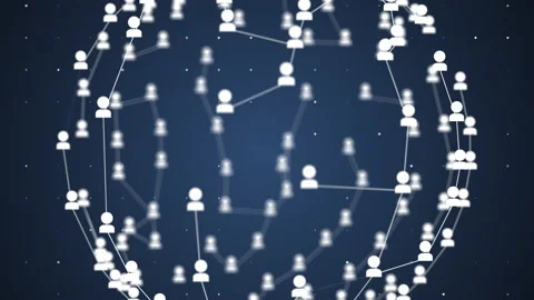 Spinning network globe on blue background. Vídeo Stock 153590649