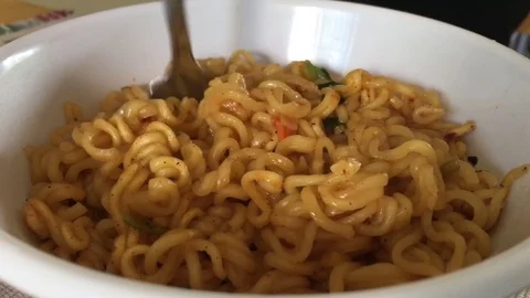 Spinning Noodles Close Up 스톡 동영상 77142424