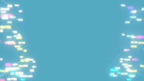 Spinning numbers.Digital Data Points Network Loop.dark background, rotating Video stock 100188345