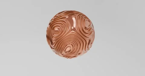 Spinning Orange Textured Orb 3D Animation 4K Stock Footage 324777503