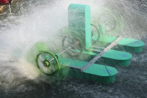 Spinning Paddle Wheel Aerators Stock Photos