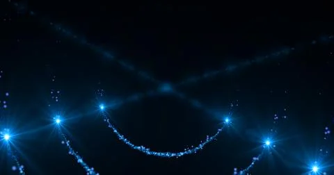 Spinning Particles Ring Trail with copy space.Glitter Particle Moving On Bl.. Stock Illustration