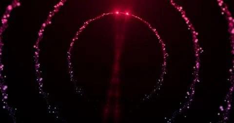 Spinning Particles Ring Trail with copy space.Glitter Particle Moving On Bl.. Stock Illustration