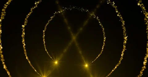 Spinning Particles Ring Trail with copy space.Glitter Particle Moving On Bl.. Stock Illustration