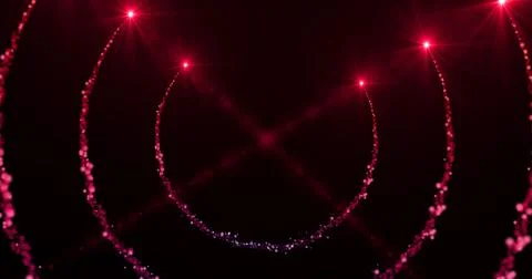 Spinning Particles Ring Trail with copy space.Glitter Particle Moving On Bl.. Stock Illustration