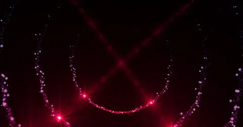 Spinning Particles Ring Trail with copy space.Glitter Particle Moving On Bl.. Stock Illustration