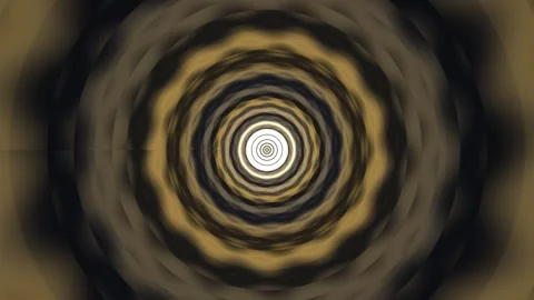Spinning pattern with circular shapes in black and beige Stock Footage 339456558