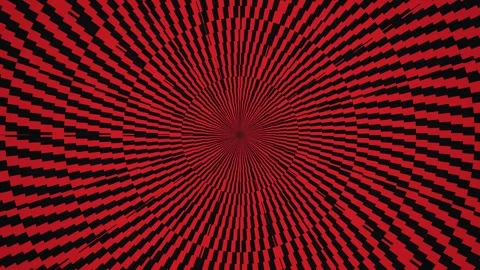 Spinning pattern in red and black with strong geometric Stock Footage 339457095