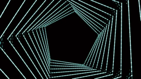 Spinning pentagon on the black background. Video stock 131166268