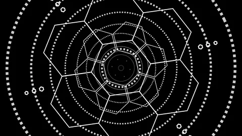 Spinning pentagons and circles Stock Footage 83383853