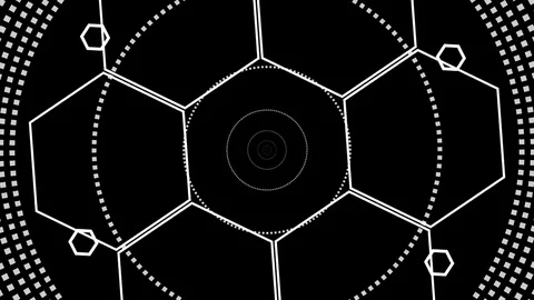 Spinning pentagons and circles Stock Footage 83384703
