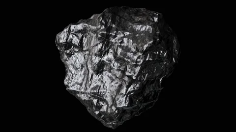 Spinning piece of graphite demonstration looping 3D animation with alpha Stockbeeldmateriaal 203933192