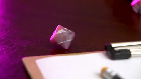 Spinning pink 10 sided dice Stock Footage 201496432