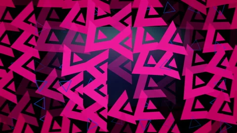 Spinning pink triangles loop 4K Stock Footage 254113907