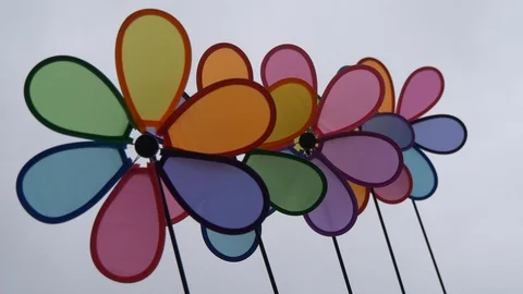 Spinning pinwheels with white background4 24fps 4K Stock Footage 95019956