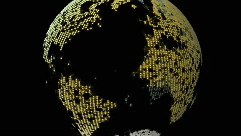 Spinning planet Earth on black background. Stock Footage 153537563