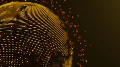 Spinning planet Earth. Technology communication concept. 3d render. Illustrazione stock