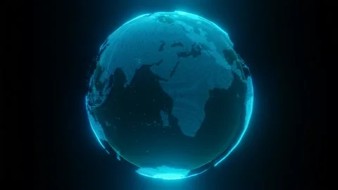 Spinning planet Earth. Technology video footage. Communication concept. Backgrou Stock Footage 168926546