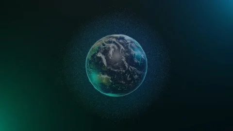 Spinning planet Earth. Technology video footage. Communication concept. Backgrou Stock Footage 200948967