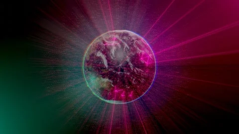 Spinning planet Earth. Technology video footage. Communication concept. Backgrou Stock Footage 200949036