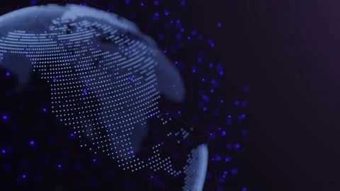 Spinning planet Earth. Technology video footage. Communication concept. Backgrou Stock Footage 200949093