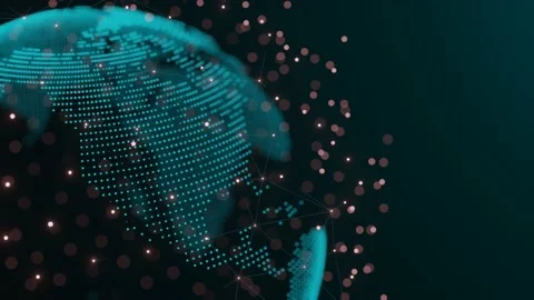 Spinning planet Earth. Technology video footage. Communication concept. Backgrou Stock Footage 201256524