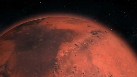 Spinning planet mars isolate on dark. Stock Footage 168003598