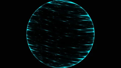 Spinning Planet Shape Atmospheric Interference Orbit Earth Stock Footage 139740472