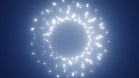 Spinning Points of Light in a Circle Donut Torus Shape 库存影片 139716951