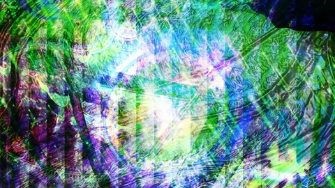 Spinning Polychromatic Shapes and Complex Texture Stock Footage 112927474