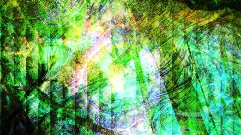 Spinning Polychromatic Shapes and Complex Texture Stock Illustration