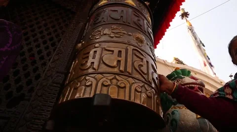 Spinning Prayer Wheel. Video stock 49773982