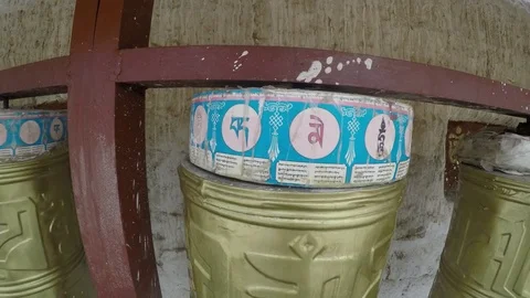 Spinning Prayer Wheels Stock Footage 73885150