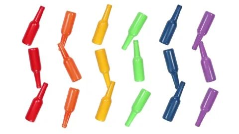 Spinning Pride Flag Beer Bottles / Rainbow Flag Stop Motion Animation Stock Footage 160665756