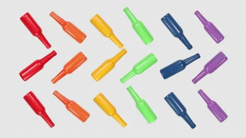 Spinning Pride Flag Beer - Soda Bottles / Rainbow Flag Stop Motion Animation Video stock 160670513