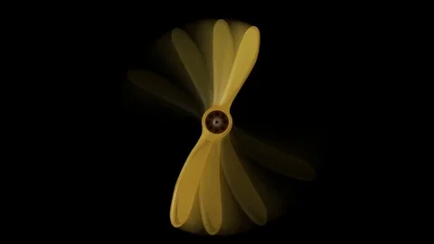 Spinning propeller on a black background with a mask, key and alpha. Stock Footage 70807034