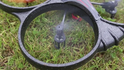 Spinning propeller quadrocopters Stock Footage 70080056