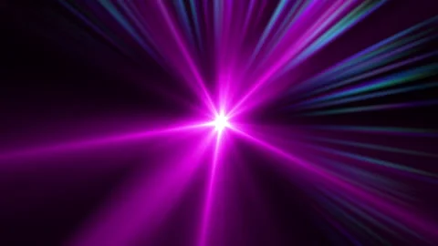 Spinning Purple Light Vortex with Radiating Energy Beams on Black Background Stock Footage 329212716