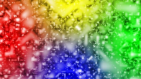 Spinning rainbow collored mass of particles background in seamless loop Stock Footage 115964643