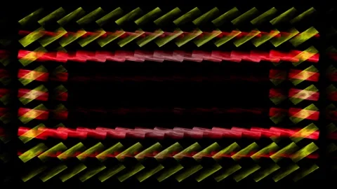 Spinning random shapes in black background. Abstract kaleidoscope Stock Footage 280010451