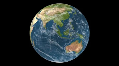 Spinning realistic Earth loop for black color key in HD Stock Footage