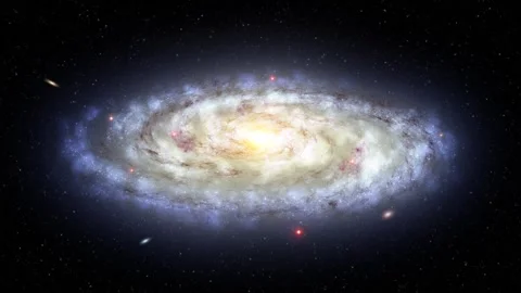 Spinning realistic galaxy Stock Footage 253604315