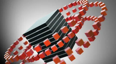 Spinning Red and Blue Cubes VBHD0150 Video stock 22575779