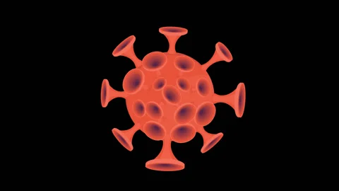 Spinning red coronavirus Animation. 2D animation png with alpha channel. Stock Footage 128097011
