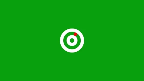 Spinning red dot inside circles with green screen background Stock Footage 273295561